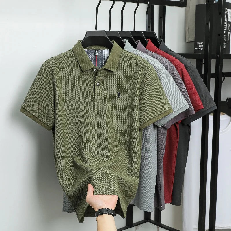 Luxury Autumn and Winter New Paul Brand Embroidered T-Shirt Top High-End Mens Business Casual Comfortable Hot-Selling Polo Shirt