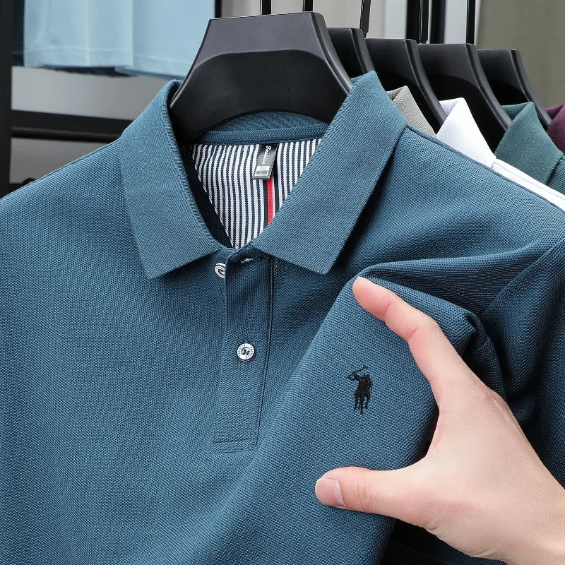 Luxury Autumn and Winter New Paul Brand Embroidered T-Shirt Top High-End Mens Business Casual Comfortable Hot-Selling Polo Shirt
