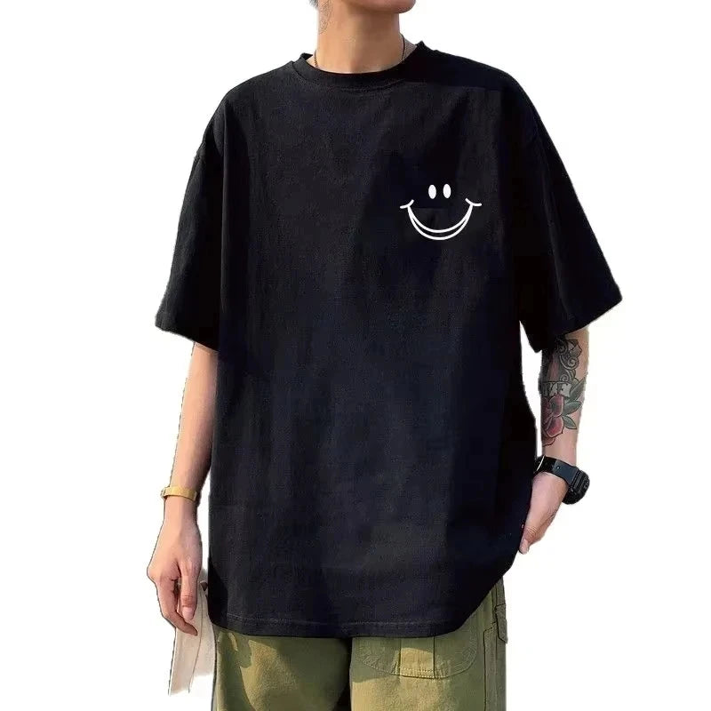 New Men's Vacation Coconut Tree Letter Printed Comfortable Breathable Round Neck T-shirt Summer Outdoor Casual Top