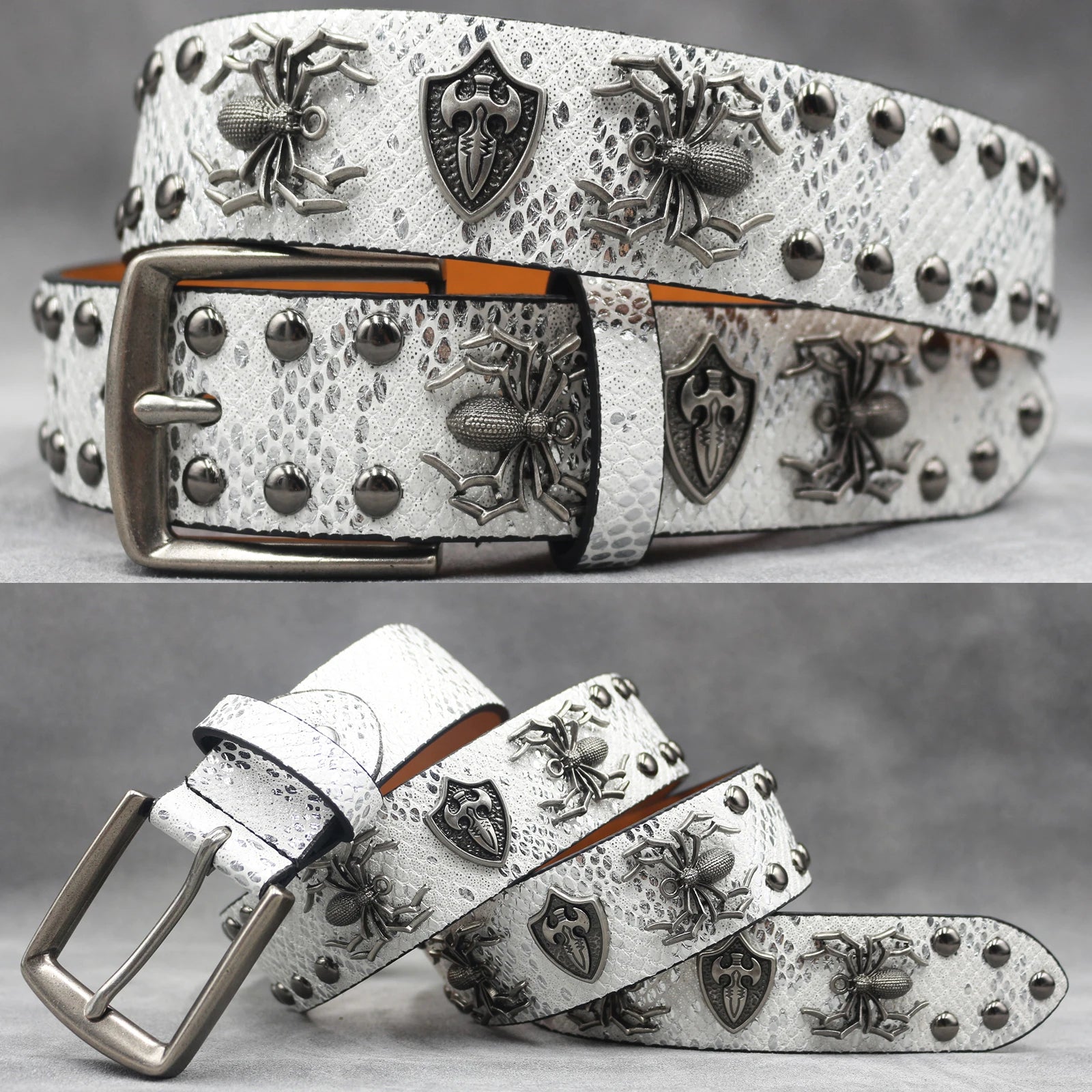 Rivet PU  Leather men's belt Fashion alloy belts Buckle luxury brand jeans belts for men business belt female belt