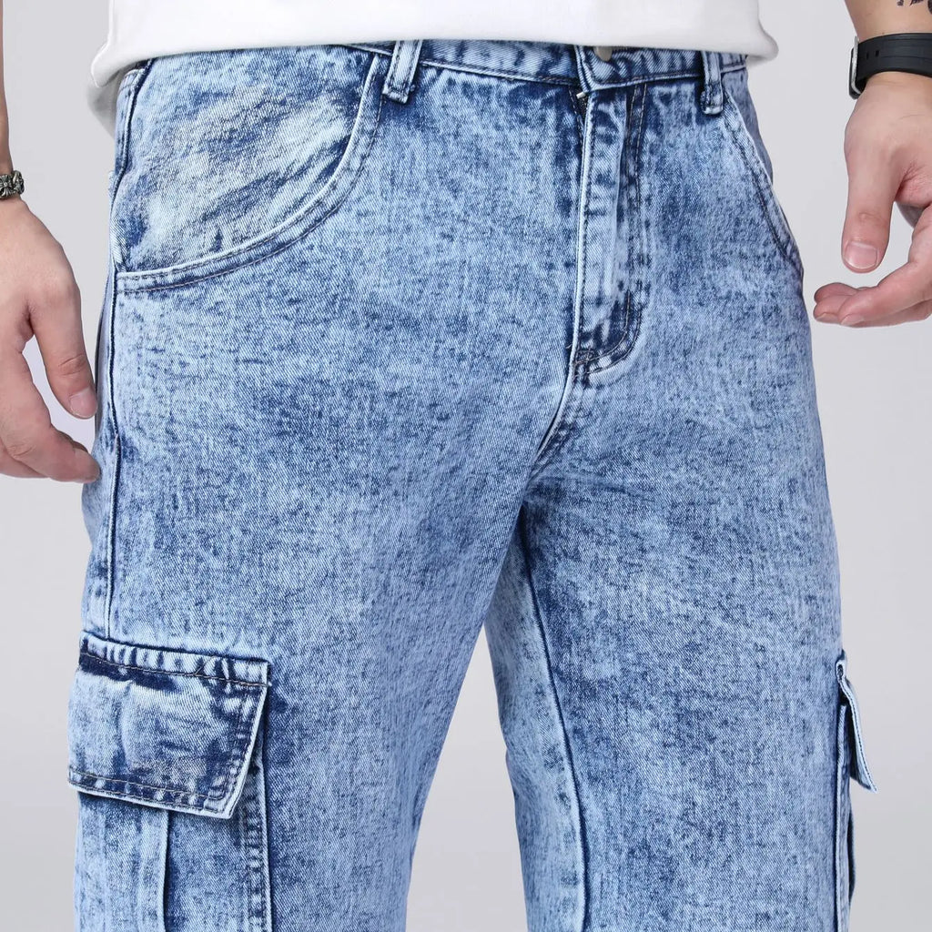 Men's Loose Straight Leg Jeans American Fashion Brand Casual Workwear Comfortable Fit Classic Style