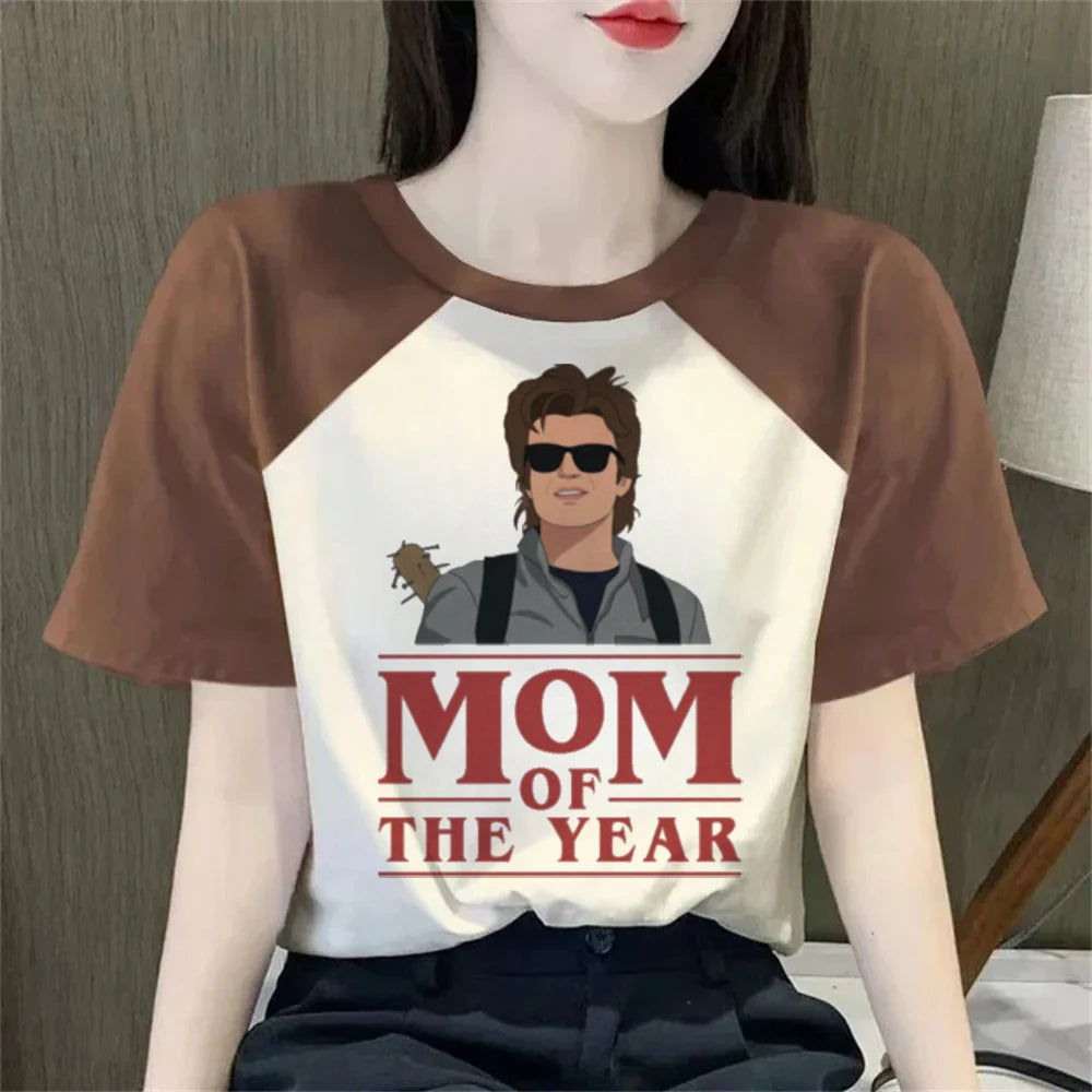 Steve Harrington Top Tees Women Upside Down University Harajuku Hawkins  Hip Hop Graphic Colorful Shirt Classic T-Shirts