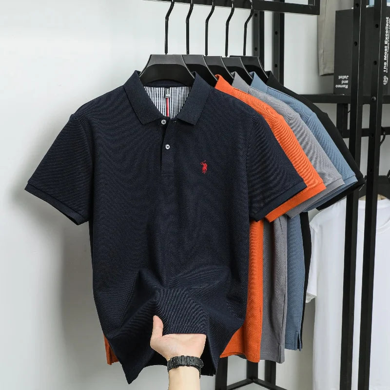 Luxury Autumn and Winter New Paul Brand Embroidered T-Shirt Top High-End Mens Business Casual Comfortable Hot-Selling Polo Shirt