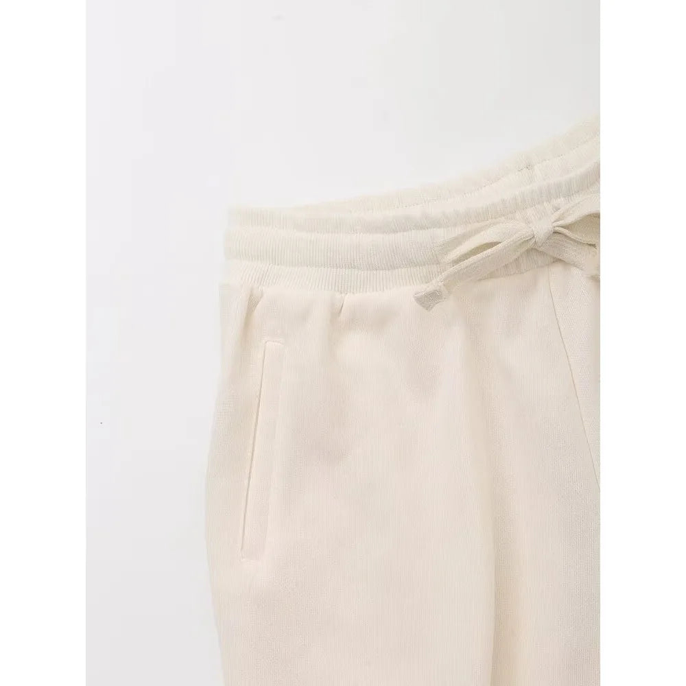 Plush Ensemble Femme 2 Piece COTTON Short Sets for Women Two Colors Text Print O-neck Sweatshirts + Mid Elastic Waistband Shorts