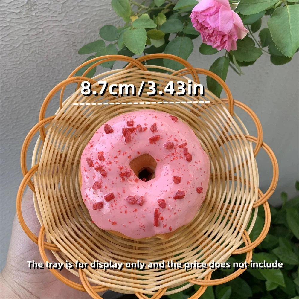 4inch Vanilla Soft Kit Kid Bagel Bread Model False Donuts Toy Gift Wall DIY Decoration Props Sugar Needle Nutella Soft extrusion