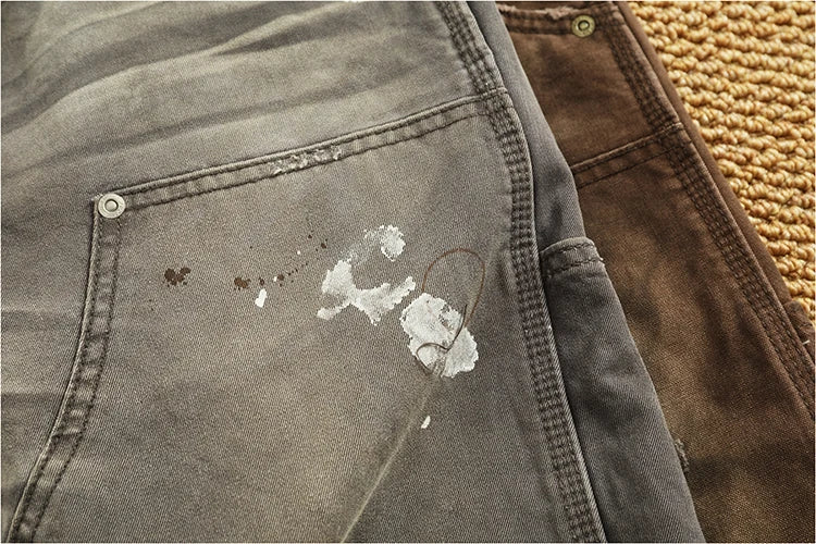 Heavy washing to do old shorts men high quality woven nail texture heavy cargo five quarter pants tide