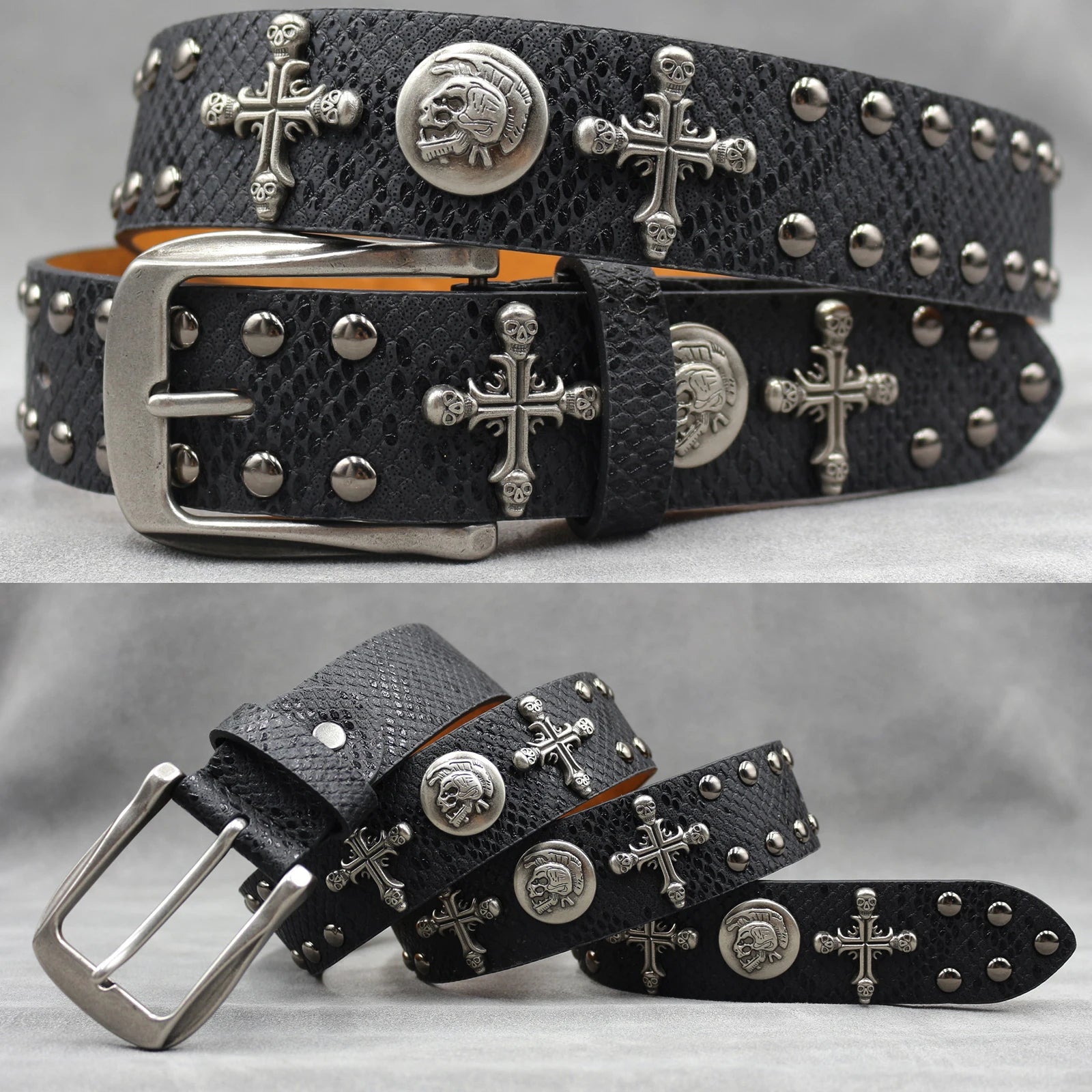 Rivet PU  Leather men's belt Fashion alloy belts Buckle luxury brand jeans belts for men business belt female belt
