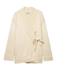 Chic V-neck Knitted Lace-up Women Cardigan Elegant Solid Full Sleeve Loose Cropped Sweater 2026 Lady Commute Office Cardigans
