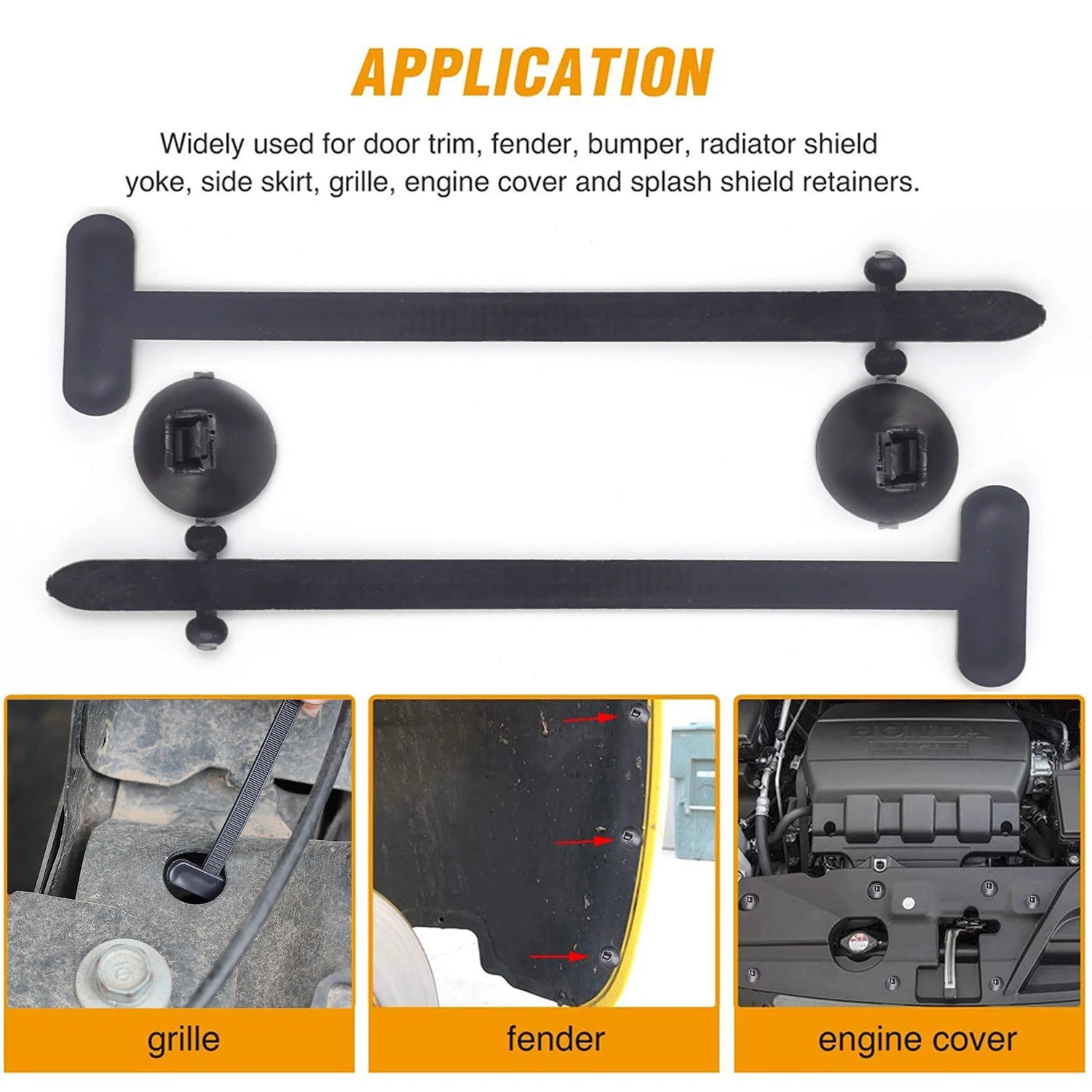Universal Nylon Cable Tie Buckle Auto Fastener Screw Replacement Clip Car Fender Trunk Engine Guard Panel Wire Management Secure
