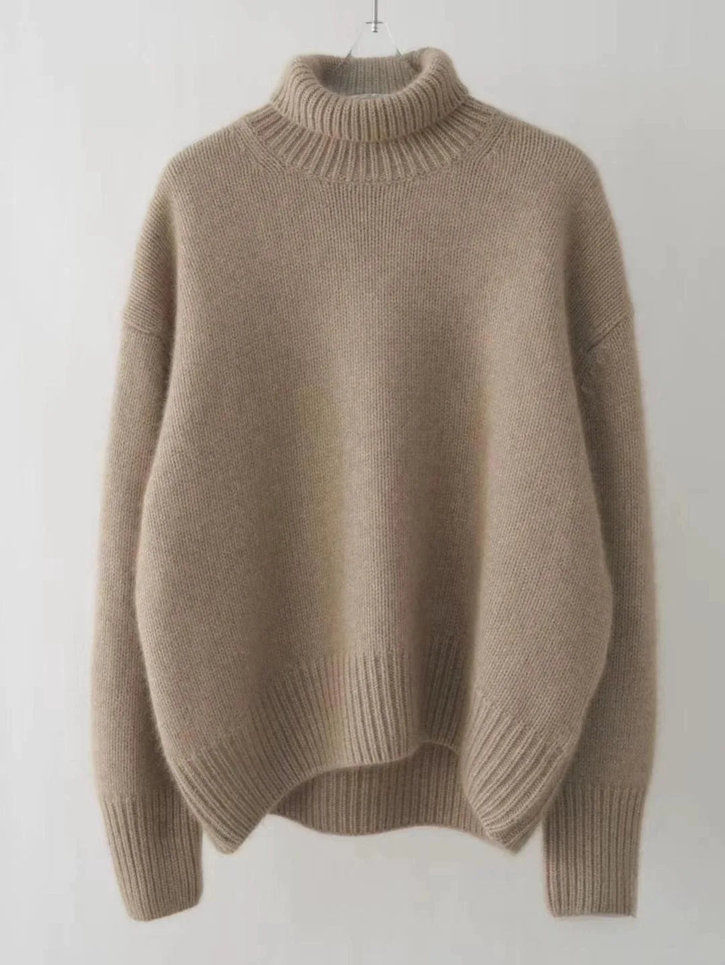 Autumn Winter Thick Loose Knitwear Sweater Tops Casual Turn Down Collar Long Lantern Sleeve Knitted Pullover Coats PYXA-dh70