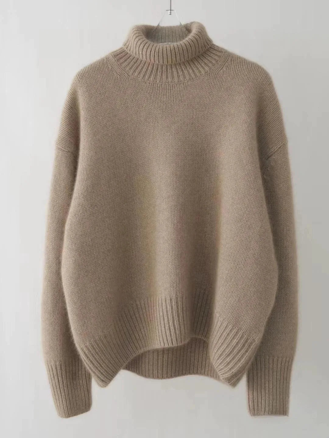 Autumn Winter Thick Loose Knitwear Sweater Tops Casual Turn Down Collar Long Lantern Sleeve Knitted Pullover Coats PYXA-dh70