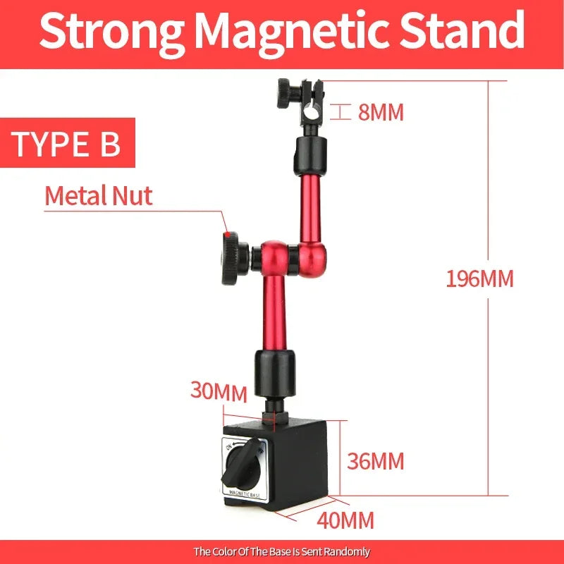 Dial Indicator Magnetic Holder Dial Bore Gauge Magnetic Stand Base Micrometer Measure Tools Hour Type Indicator Comparator Watch