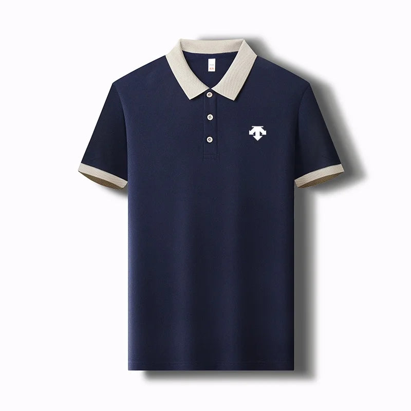 New Designer Original Men's Polo Shirt New Collar Luxury Printed Short Sleeved Casual Business T-shirt Comfortable Men's Wear