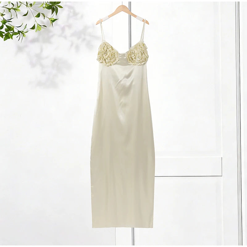 Women Fashion Solid Dress V-neck Ruffles Hem Short Sleeves Waist-cinching Draped Empire Dresses Summer Chic Elegant Summer Gown