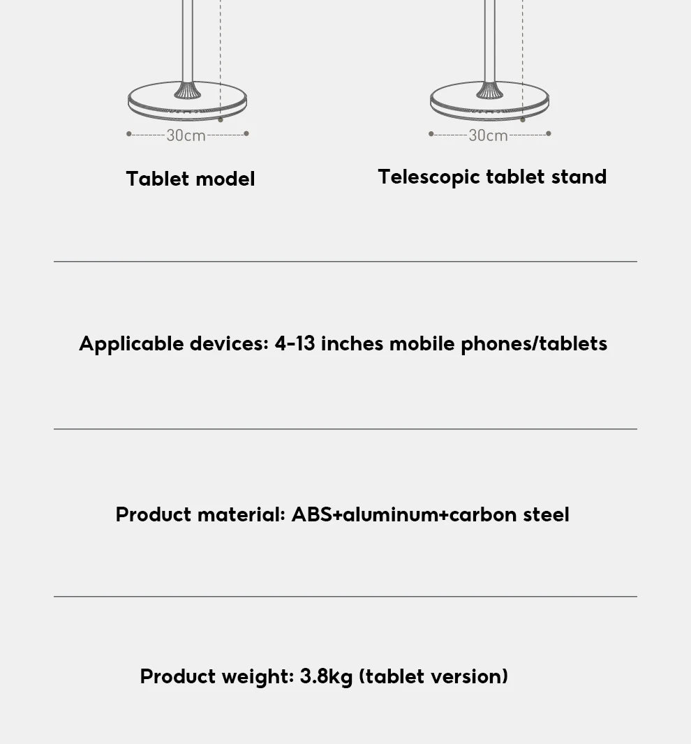 Tablet Stand Phone Holder Floor Lazy Support Stand Desktop Live Broadcast Stand Aluminum Alloy Retractable iPad Clip