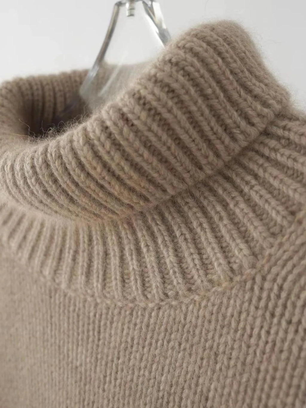 Autumn Winter Thick Loose Knitwear Sweater Tops Casual Turn Down Collar Long Lantern Sleeve Knitted Pullover Coats PYXA-dh70