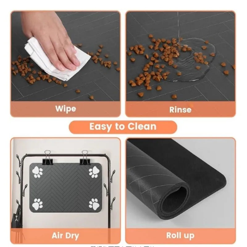 VIKAMA Pet Placemat, Dog Food Mat, Anti-Slip And Leak-Proof Cat And Dog Food Bowl Mat, Diatom Mud Pet Supplies Carpet