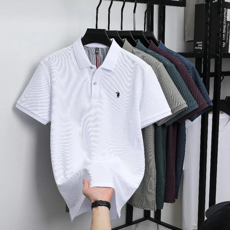 Luxury Autumn and Winter New Paul Brand Embroidered T-Shirt Top High-End Mens Business Casual Comfortable Hot-Selling Polo Shirt