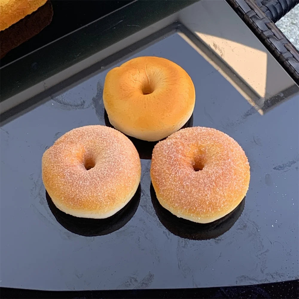 4inch Vanilla Soft Kit Kid Bagel Bread Model False Donuts Toy Gift Wall DIY Decoration Props Sugar Needle Nutella Soft extrusion