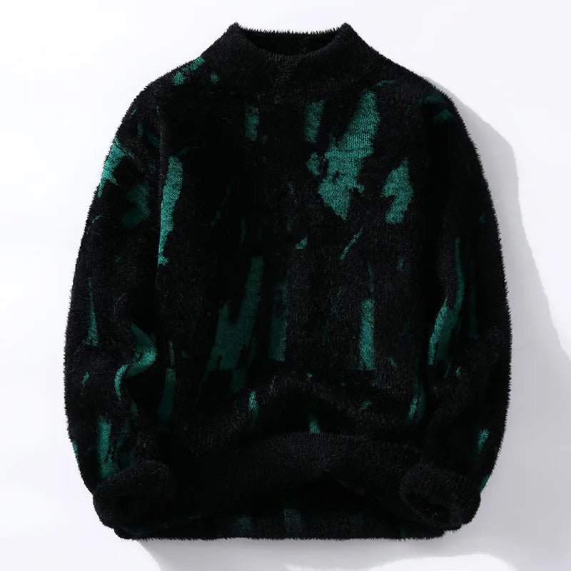 Autumn Winter Fashion Patchwork Knitted Sweater Men Youthful Vitality Streetwear Knit Pullovers Mens Slim Fit Y2K Sweater Tops