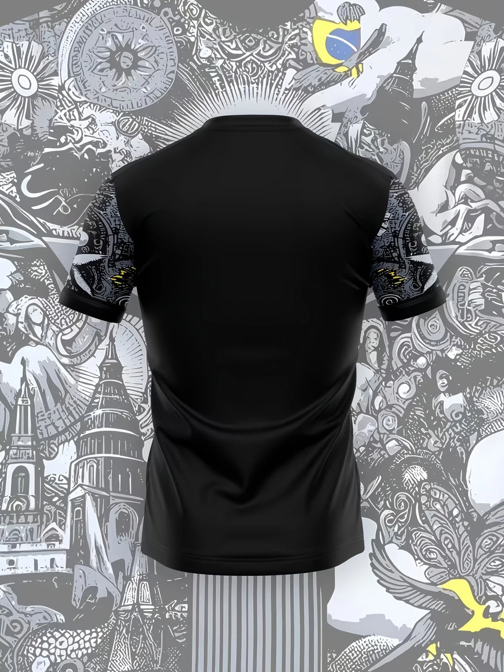 Mens Oversized Brazil Christ the Redeemer Graphic Print Short Sleeve T Shirt Casual Streetwear Top for Daily Wear