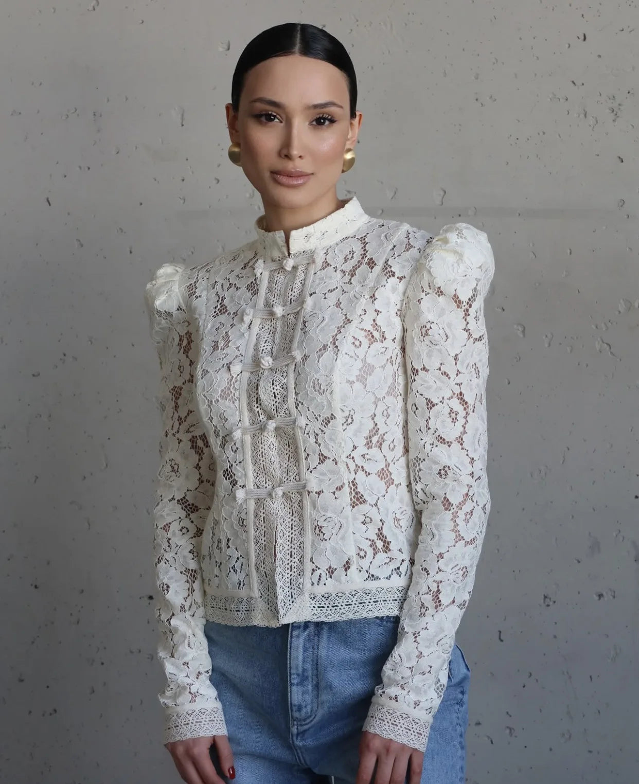 2026 Summer Lace Printed Shirts Tops Female Hollow Out Fashion Commute Vintage See-Through Blouse Women's Lace Shrug Shirts New