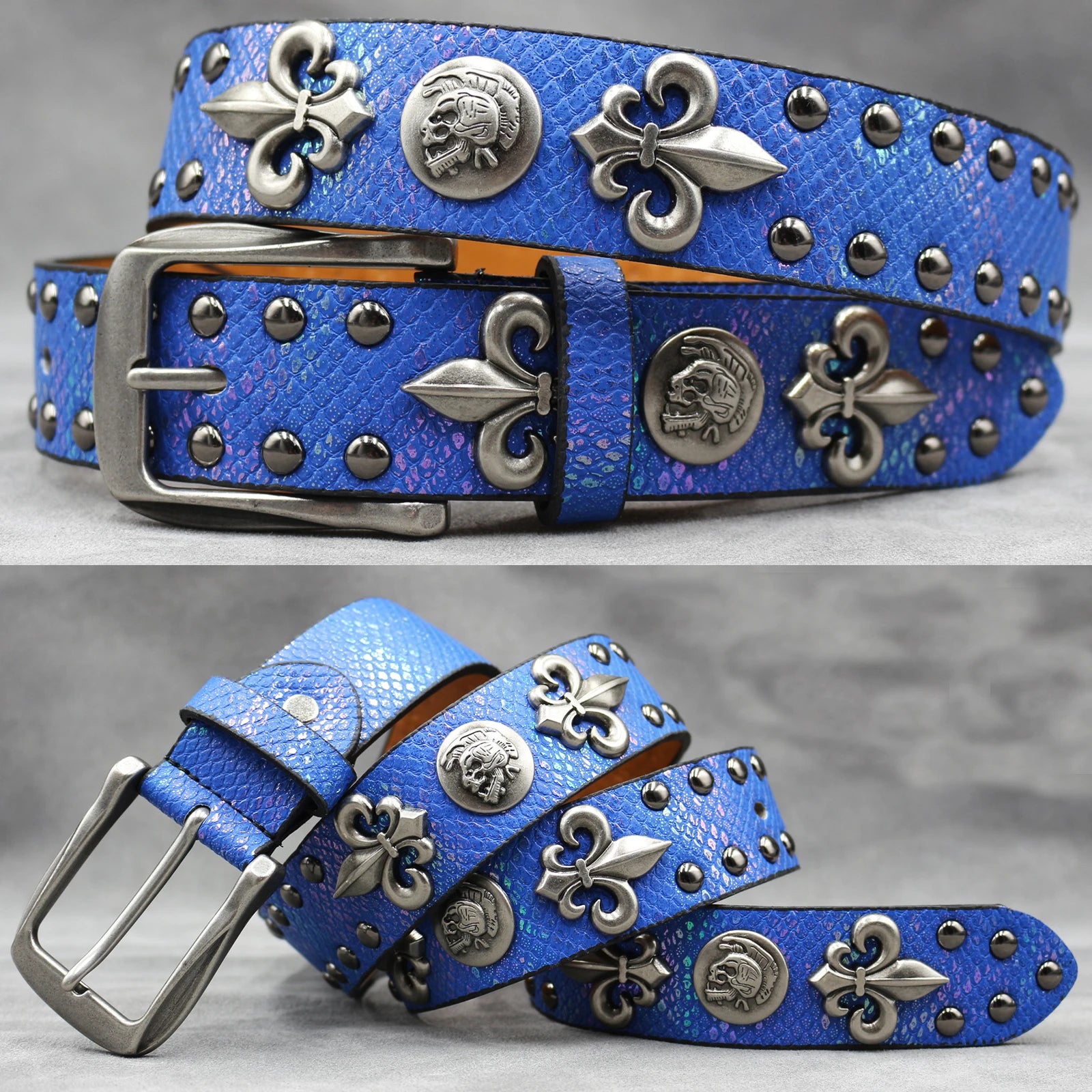 Rivet PU  Leather men's belt Fashion alloy belts Buckle luxury brand jeans belts for men business belt female belt
