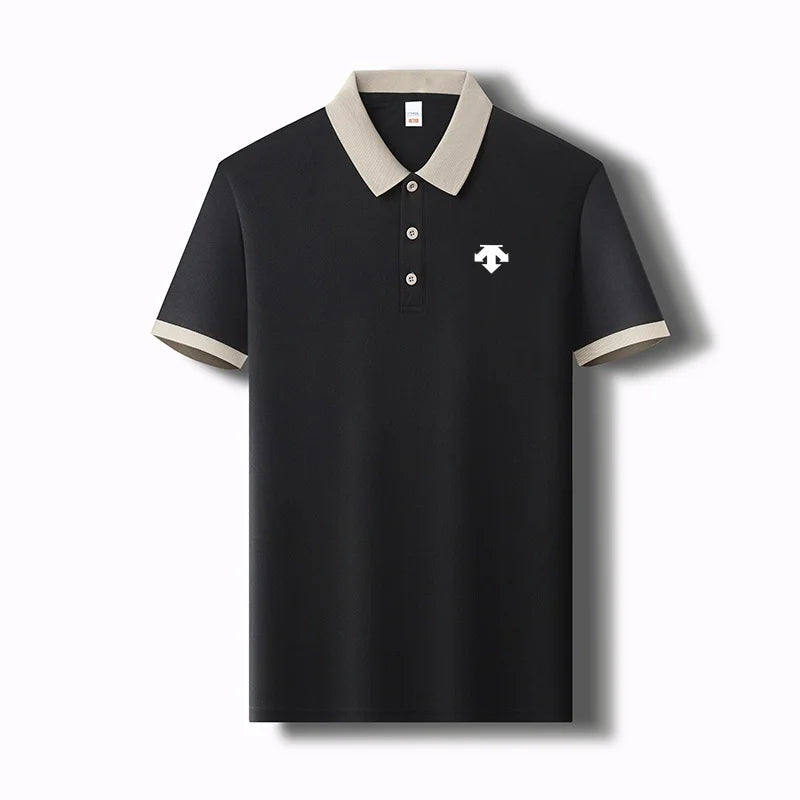 New Designer Original Men's Polo Shirt New Collar Luxury Printed Short Sleeved Casual Business T-shirt Comfortable Men's Wear