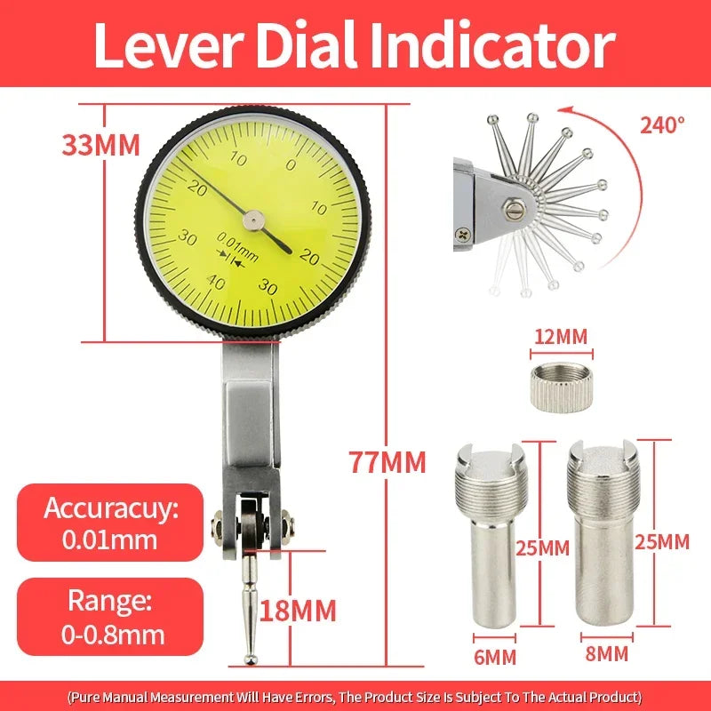Dial Indicator Magnetic Holder Dial Bore Gauge Magnetic Stand Base Micrometer Measure Tools Hour Type Indicator Comparator Watch