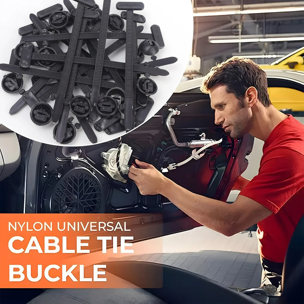 Universal Nylon Cable Tie Buckle Auto Fastener Screw Replacement Clip Car Fender Trunk Engine Guard Panel Wire Management Secure