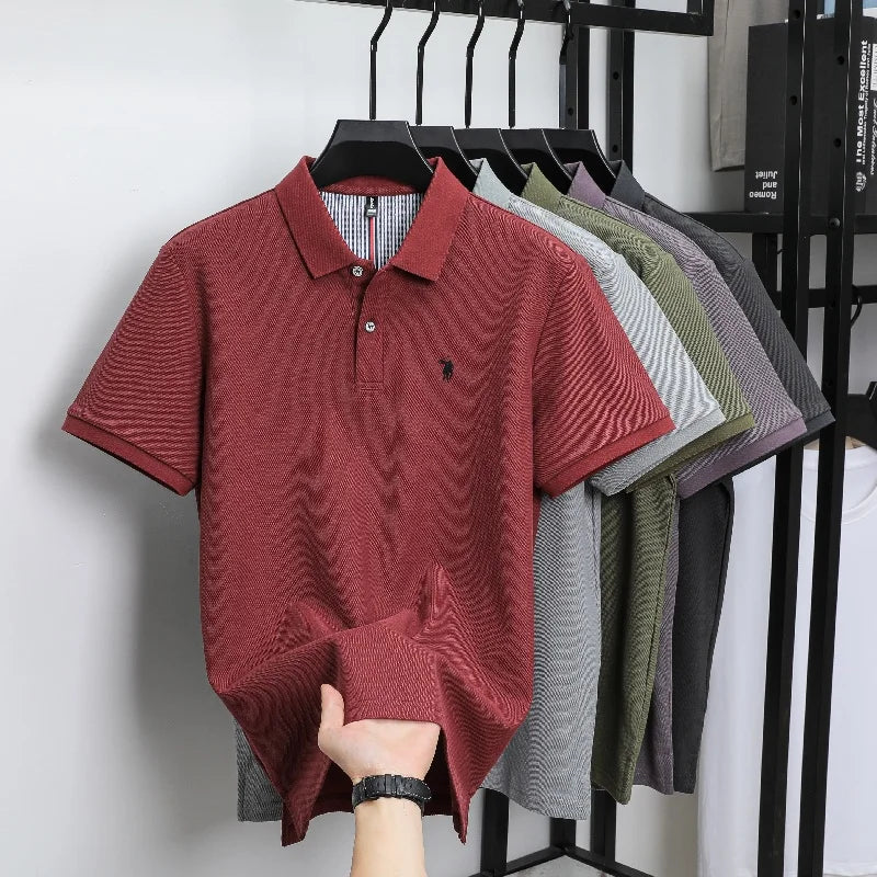 Luxury Autumn and Winter New Paul Brand Embroidered T-Shirt Top High-End Mens Business Casual Comfortable Hot-Selling Polo Shirt