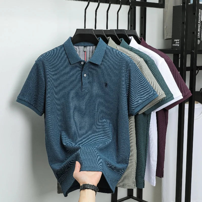 Luxury Autumn and Winter New Paul Brand Embroidered T-Shirt Top High-End Mens Business Casual Comfortable Hot-Selling Polo Shirt