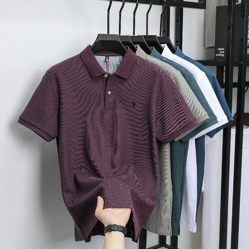 Luxury Autumn and Winter New Paul Brand Embroidered T-Shirt Top High-End Mens Business Casual Comfortable Hot-Selling Polo Shirt