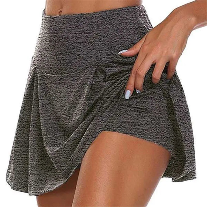 S-5XL 13 Colors Women Loose Fake Two Pieces Skirts Summer Female High Waist Solid Color Safety Dance Sport Short Skirts