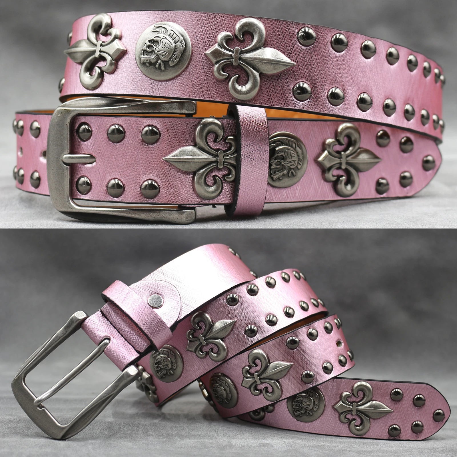 Rivet PU  Leather men's belt Fashion alloy belts Buckle luxury brand jeans belts for men business belt female belt