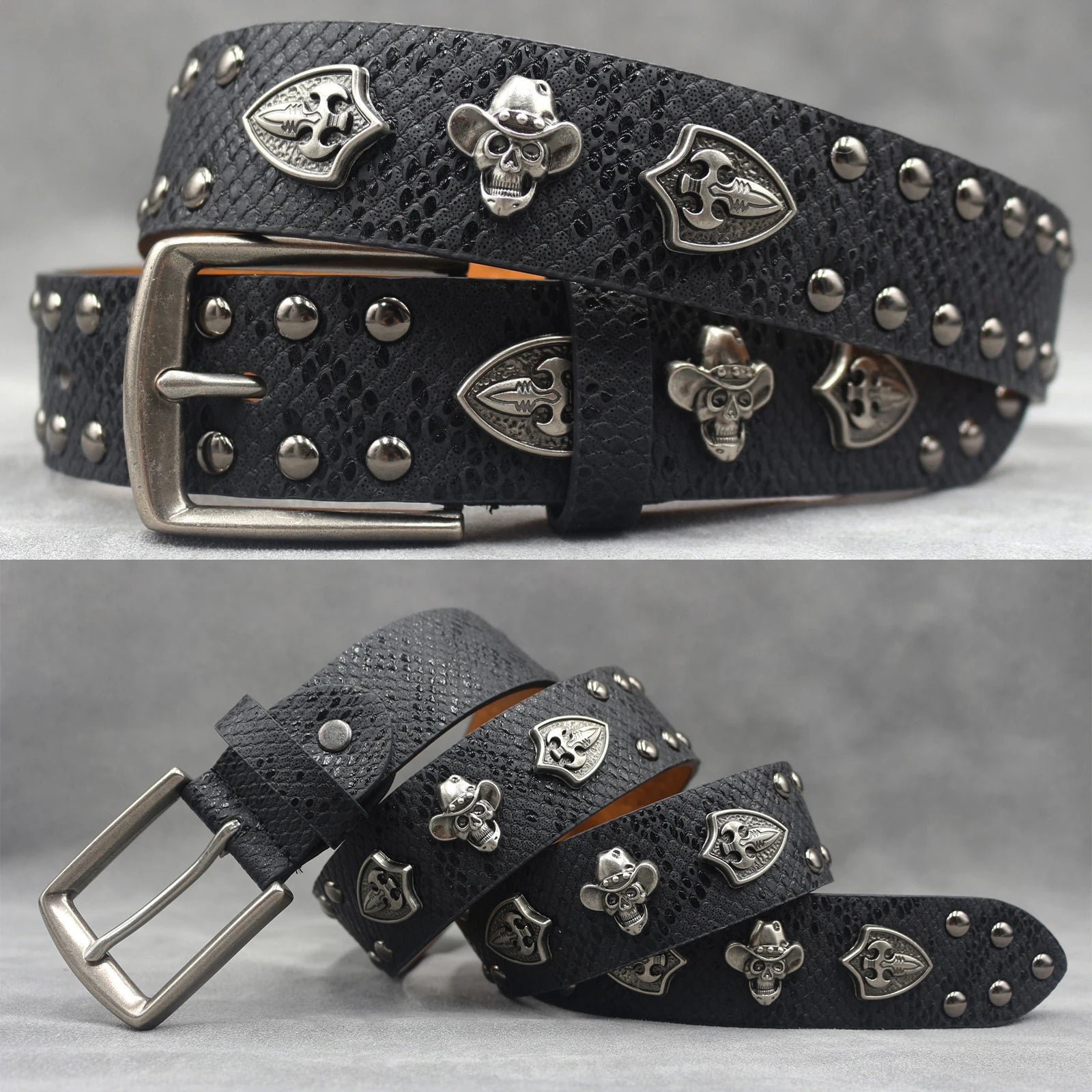 Rivet PU  Leather men's belt Fashion alloy belts Buckle luxury brand jeans belts for men business belt female belt