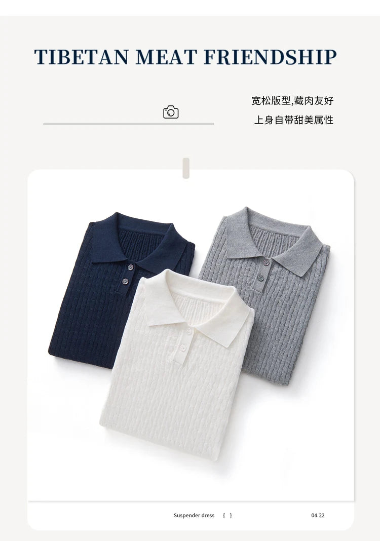 WinvyNee Women Cotton T-shirt Summer Short Sleeve Blue Solid Slim Fit Y2k Polo Collar Casual Pullovers Clothing Basic ZA1523009