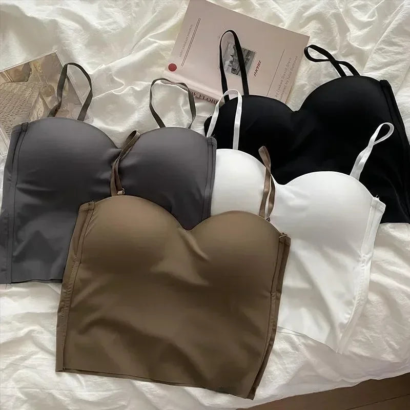 25New 4 Colors Camisole for Women Fitness Crop Tops Mujer Ropa Summer Elegant Sexy All-match Casual Топ Женский Aesthetic Solid