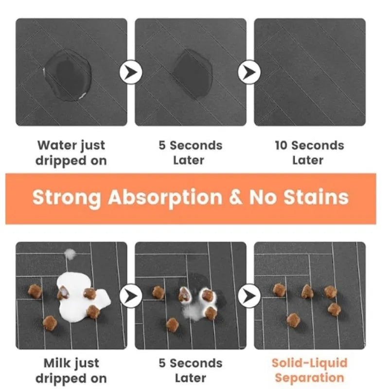 VIKAMA Pet Placemat, Dog Food Mat, Anti-Slip And Leak-Proof Cat And Dog Food Bowl Mat, Diatom Mud Pet Supplies Carpet
