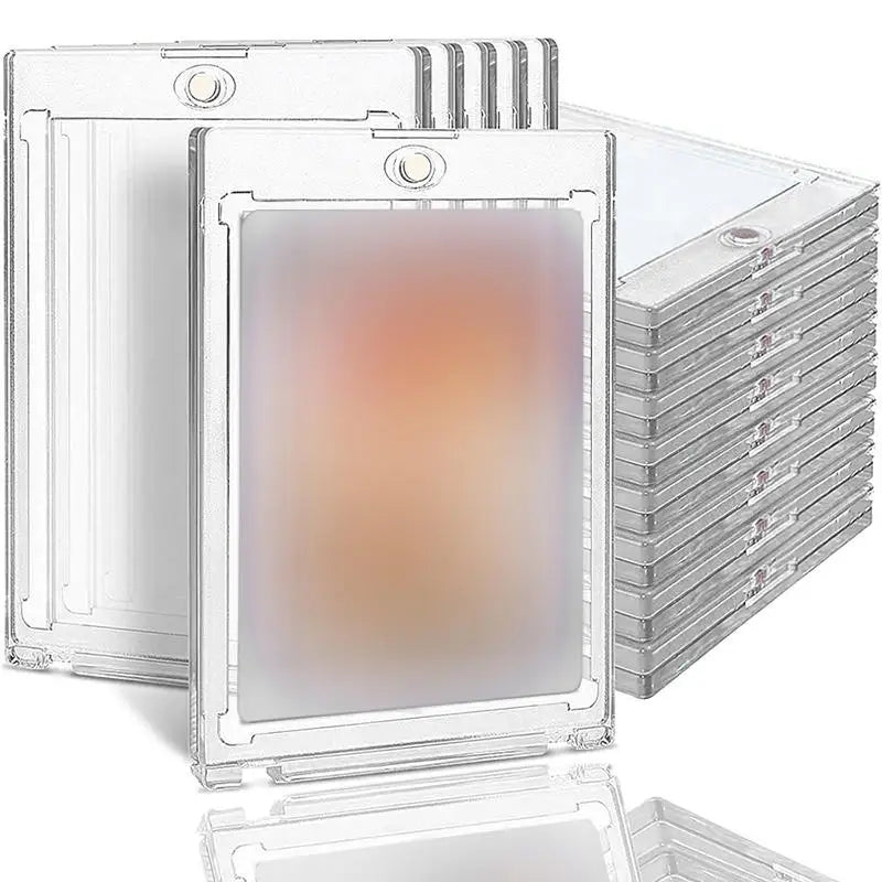 1-10Pcs Clear Card Holder Magnetic Holder Trading Cards Protectors Hard Plastic Sleeves Display Baseball Sports Standard Card