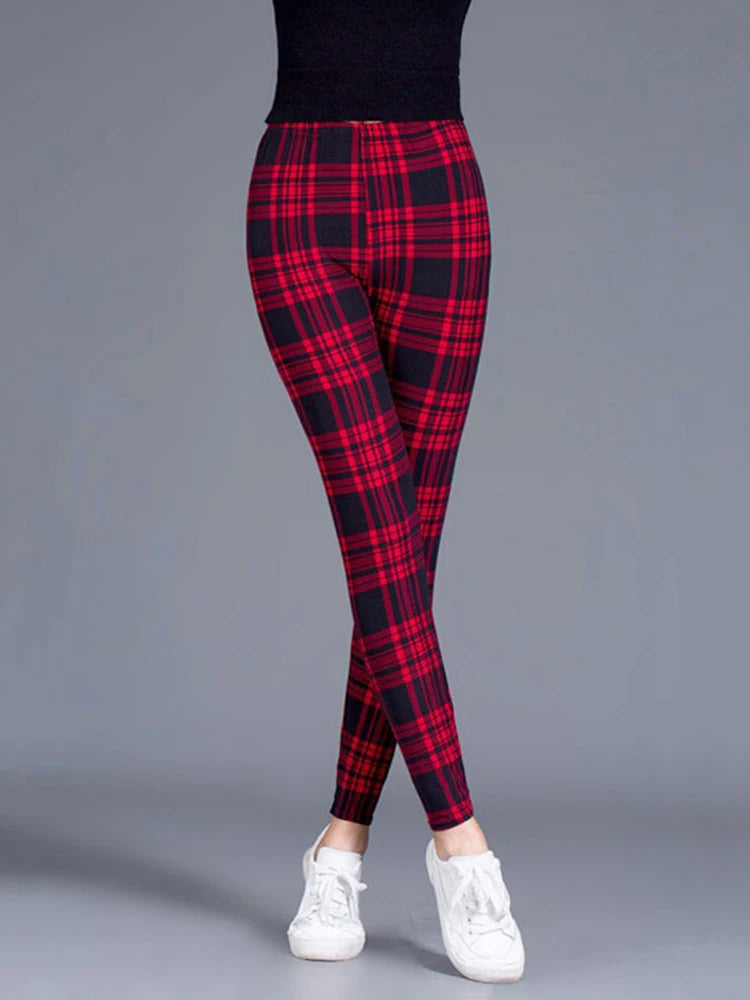 PD474 European and American Casual Fashion Imitation Denim Leggings with High Elasticity Cropped Pants for Women
