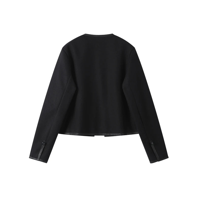 Elegant Long Sleeve Stand Collar Coats 2026 Spring New Retro Military Breasted Jacket For Women Lady High Street Chic Outerwear