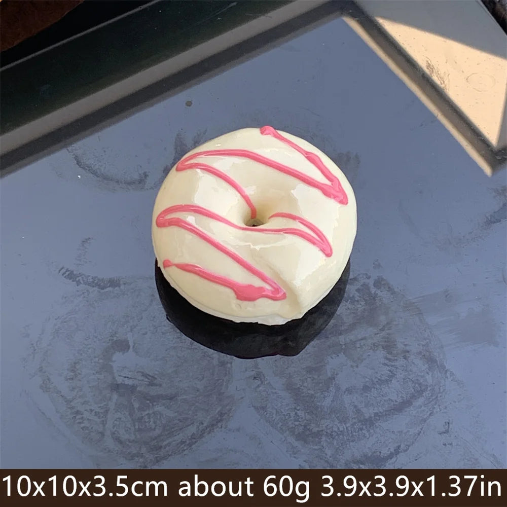 4inch Vanilla Soft Kit Kid Bagel Bread Model False Donuts Toy Gift Wall DIY Decoration Props Sugar Needle Nutella Soft extrusion