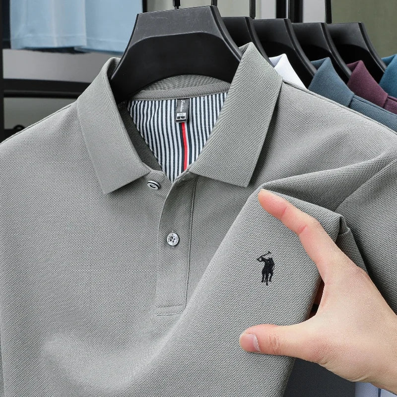Luxury Autumn and Winter New Paul Brand Embroidered T-Shirt Top High-End Mens Business Casual Comfortable Hot-Selling Polo Shirt