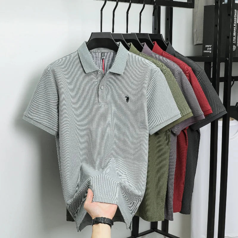 Luxury Autumn and Winter New Paul Brand Embroidered T-Shirt Top High-End Mens Business Casual Comfortable Hot-Selling Polo Shirt