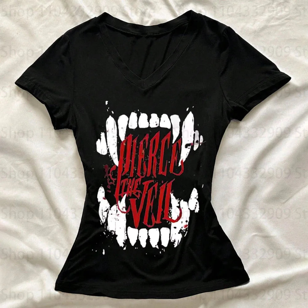 90s Graphic Tees Y2k Tops Crop Top Women Kawaii Clothes Vintage Goth Aesthetic Clothing Women's Cropped Emo T-shirt Anime Girl