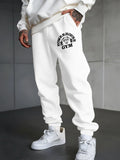Powerhouse Gym Letter Printed Sweatpants Men'S Basics Trousers Elastic Waist Loose Pocket Pants Casual Fleece Warm Men Clothing