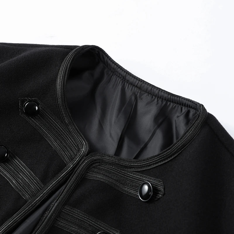 Elegant Long Sleeve Stand Collar Coats 2026 Spring New Retro Military Breasted Jacket For Women Lady High Street Chic Outerwear
