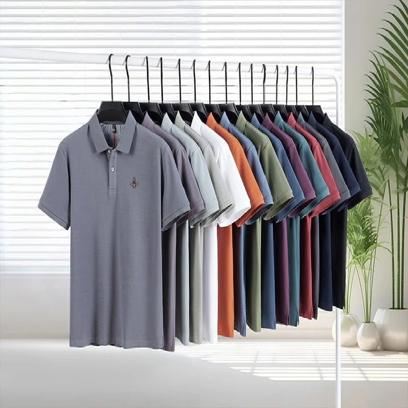 Luxury Autumn and Winter New Paul Brand Embroidered T-Shirt Top High-End Mens Business Casual Comfortable Hot-Selling Polo Shirt