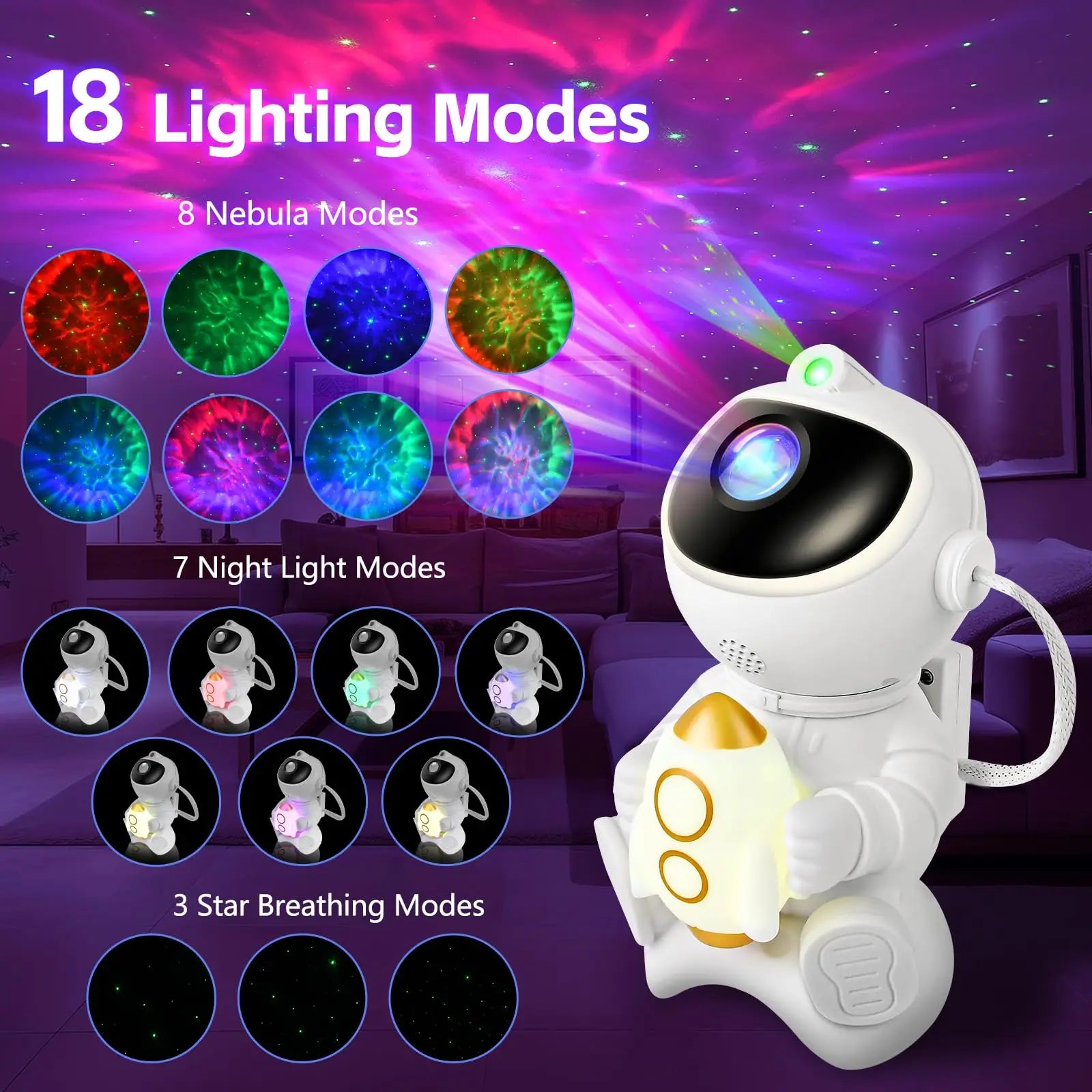 Nebula Sky Projector — Galaxy Light with Bluetooth Speaker
